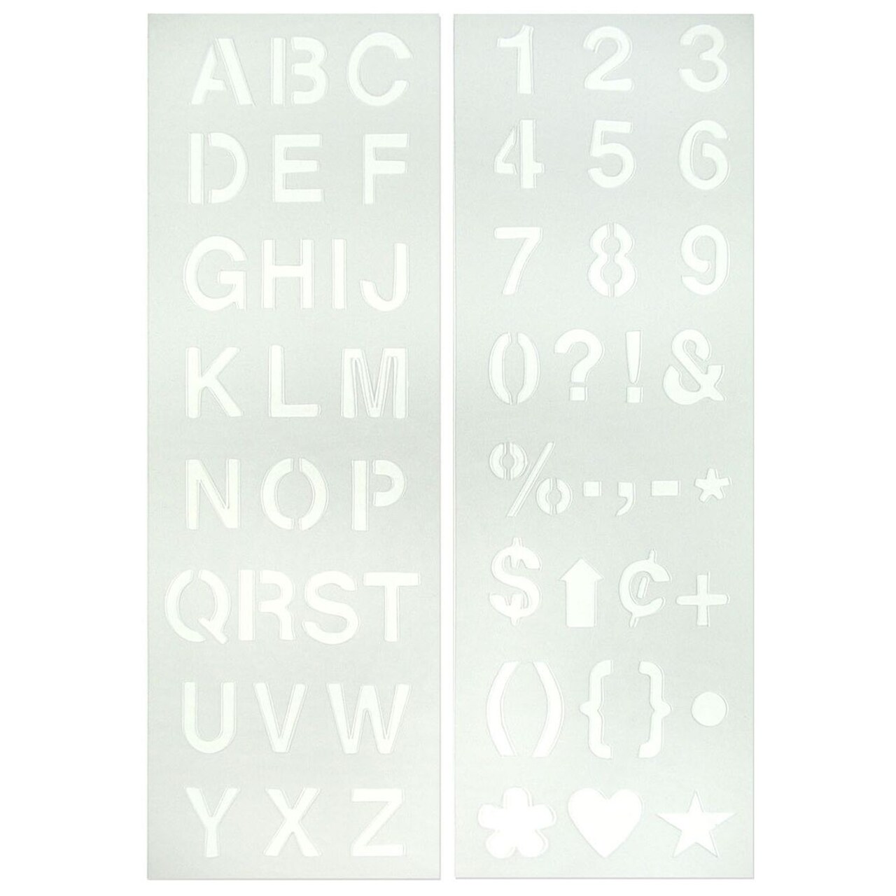Creative Start Durable and Reusable Plastic Stencil Kit, Helvetica Font, 1-inch Characters and Numbers